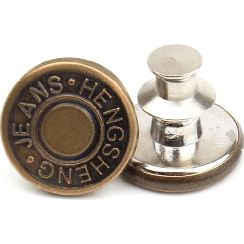 10pcs 17mm Instant Buttons for Jeans Jackets With Metal Base Adjustable No Sew Metal Button Replacement Kit for Any Pant ALI88