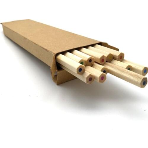 12pcs/set ECO Friendly Natural Wood Pencil HB Colored Pencils for School Non-toxic Kraft Paper Box Pencil School Office Black