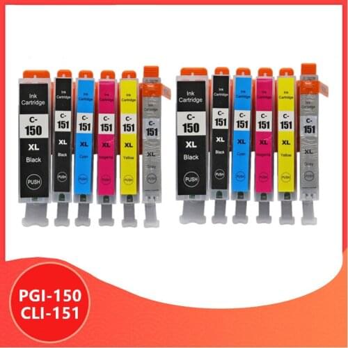 12PCS PGI150 CLI151 Compatible ink cartridge PGI 150 CLI 151 for canon PIXMA MG7510 IP7210 iP8710 MX721 Ix6810 Printer