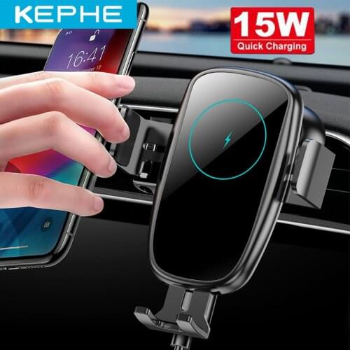 15W Car Wireless Charger for iPhone Samsung Auto Fast Wireless Charging Car Charger for iPhone 11 X XR XS 8 Samsung S8 S9 S10