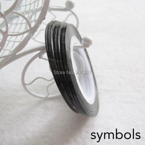 2pcs Black Adhesive stripping tape nail art metalic yarn nail art sticker