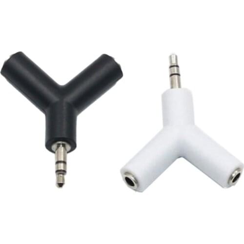 3.5mm Double Adapter to Headphone for Samsumg iPhone MP3 Player Earphone Splitter Adapter white/black