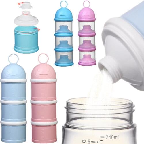 3 Layer Portable Newbon Baby Food Storage Box Cartoon Pig Essential Cereal Milk Powder Boxes Infant Kids Formula Milk Container