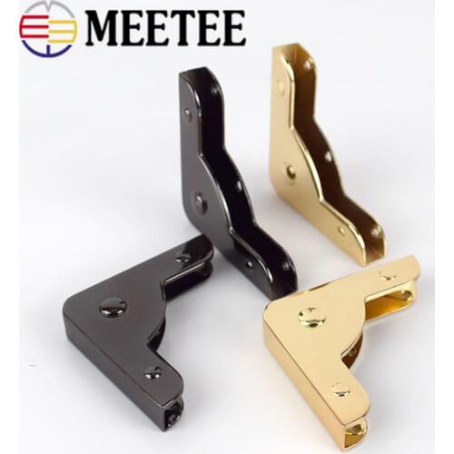 40x45mm Bag Purse Decoration Corner In Screws Handbag Edge Binding Protector Corners Metal Hook Buckle DIY Hardware Accessories