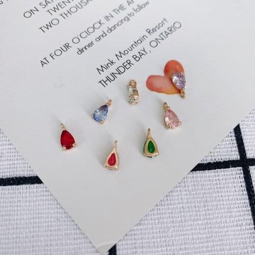 DIY jewelry accessories simple drop-shaped gemstone pendant multi-color optional jewelry accessories materials