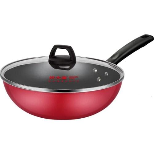 Nonstick Wok Deep Skillet Stir-Fry Wokpan With Lid Suitable For All Stove Including Induction Free 32cm