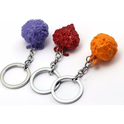 Anime ONE PIECE Keychain Women Metal Ace Law Devil Fruit Key Chain Men Cursed Fruit Keyring Jewelry Bag Charm llaveros New