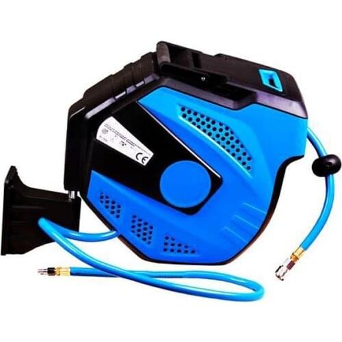 Brio Compressed Air Hose Reel with 15m Hose 12x18 High Quality Material and Plastic Cover System Blue and Black Color