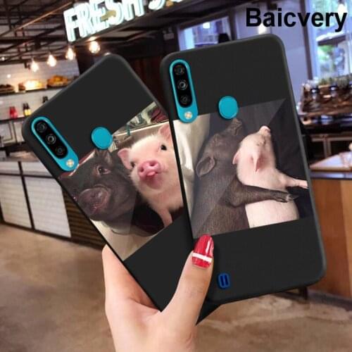 Pig Couples TPU Bumper Cover for ZTE Blade A7 (2020) 3/64GB with Finger Print Hole Back Capa TPU Soft Case for ZTE A7 2020