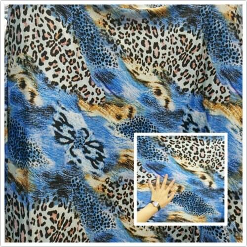 Elastic milk silk knitted leopard pattern fabric for Latin dance dress swimsuit diy sewing materials 1Meter