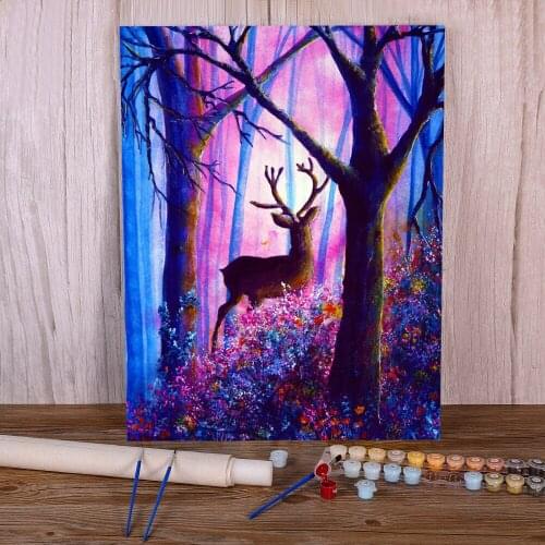 Natural Scenery Distraction Paint By Numbers Set Acrylic Paints 50*70 Paiting By Numbers Decorative Paintings Kids Drawing