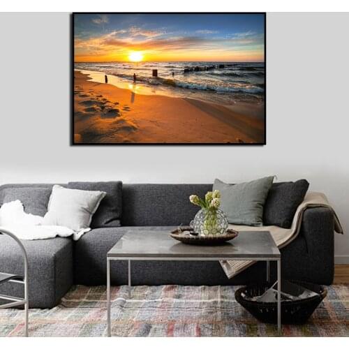 Canvas Paintings Wall Art Landscape Modern Beach Abstract Poster And Prints Pictures for Living Room Decor No Frame