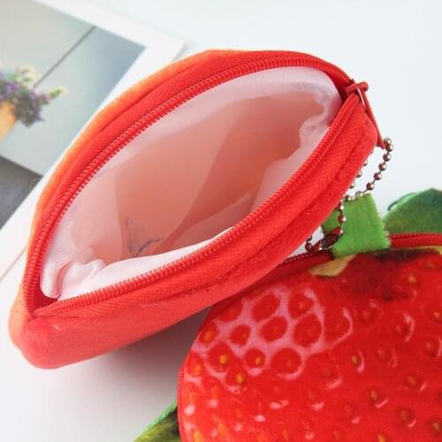2021 Cute Fruit Girl Wallet Apple Watermelon Strawberry pumpkin small Wallet Key USB chain money coin bag holiday gift bag