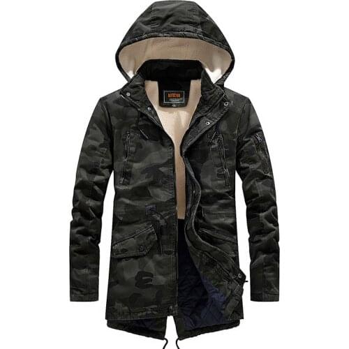 2018 Autumn and winter Men Jacket Military Parka Coat Male Hooded Collar Detachable Hat Wool Liner Homme Thick Warm Coats