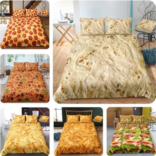 Burger Chicken Roll Set De Cama 3d Bedding Set King Size Bed Linen Set Home Textiles Pizza Comforter Set Queen