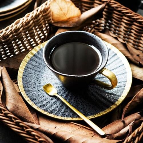 High End Coffee Cup And Saucer Set Nordic Small Luxury Exquisite Ins Style Creative Personality Thick Ceramic Latte Cups Gift