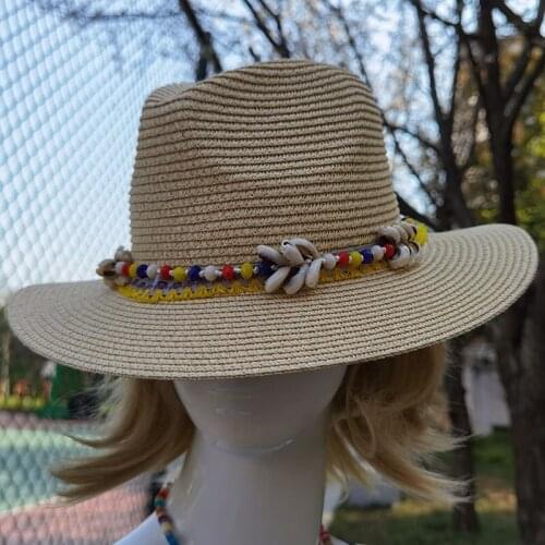 New Fashion Handmade Straw Hat Woman Summer Panama Sombrero Cap for Party Go to Beach