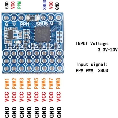 NEW 8CH Receiver PWM PPM SBUS 32bit Encoder Signal Conversion Module Converter input voltage 3.3-20V For RC Airpanle Drone