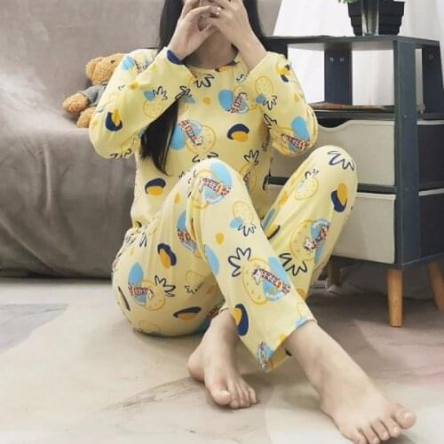Wholesale Women Pajamas Sets Spring Autumn Thin Carton Generation Women Long Sleepwear Suit Home Women Gift Ladies Pyjamas Set