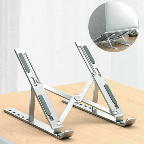 New 2021 Portable Laptop Stand Aluminium Foldable Macbook Pro Support Adjustable Notebook Holder Tablet Base For PC Computer