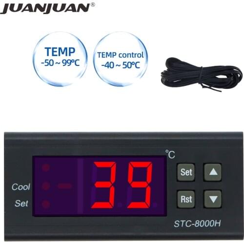 Temperature Controller Thermostat STC-8000H AC 220V DC 24V 12V Thermoregulator incubator Relay with Heating and Cooling 30%of
