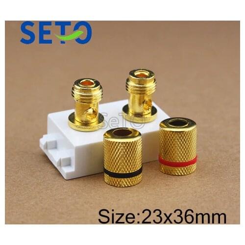 SeTo 128 Type Golden Speaker Module 5.1 Surround Sound Audio Welding Keystone For Wall Plate Socket