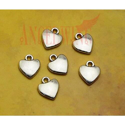 50pcs/lot--12x10mm, heart charms, Antique silver plated heart charms,DIY supplies, Jewelry accessories