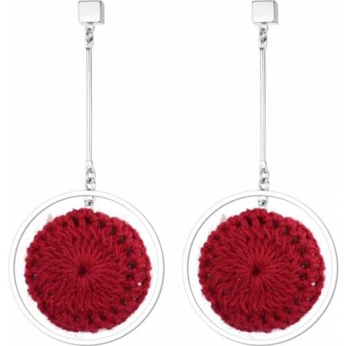 TONGKWOK Bohemia Dangle Earrings For Women Fashion Exaggeration Circle Earrings Jewelry #129350