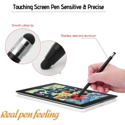 2 in 1 Universal Touchscreen Stylus Pen for All Touchscreen Tablets Cell Phones with 8 Extra Replaceable Soft Rubber Tips
