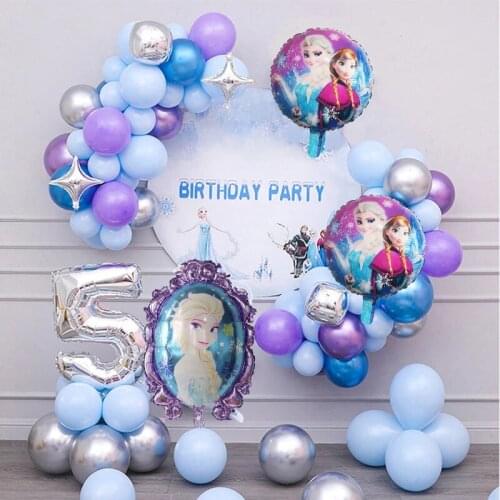 1Set Disney Frozen Princess Elsa Helium Balloons 30inch Number Baby Shower Party Decoration Balloons Kids Birthday Air Globos