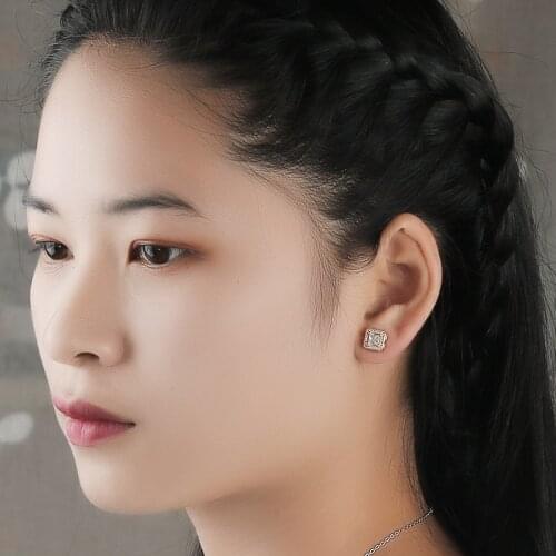 Innopes Fashion Jewelry Crown Women Classic Shining Zircon Small Flower Stud Earring Gold Color Ears Stud Women Crystal Earring