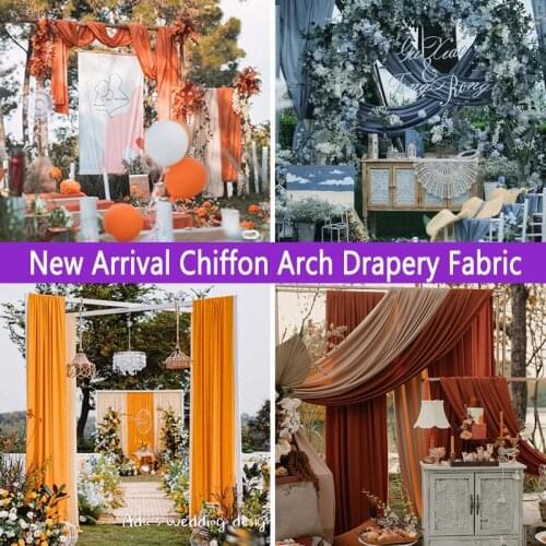 Pearl Chiffon Fabric DIY Wedding Flowers Arch Curtain Panel Backdrop Party Supplies Hanging Cloth Event Decoration Outdoor