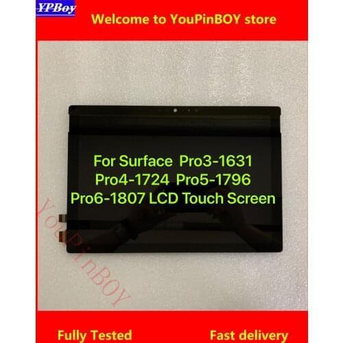 For Microsoft Surface Pro3 Pro 3 1631 Pro4 Pro 4 1724 pro5 pro 5 1796 pro6 Pro 6 1807 LCD Display Touch Screen Assembly Tested