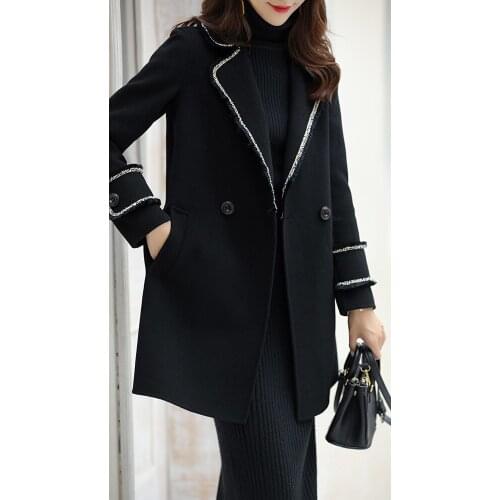 Coat Winter Women 100% Wool Coat Female Double Side Woolen Coats and Jackets Women Korean Long Jacket Abrigo Mujer MY en s