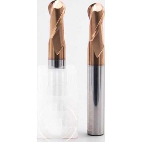 1pcs HRC68 R0.5 R1 R1.5 R2 R3-R6 Real For 2 flutes ball nose end mill milling cutter CNC router bit