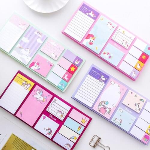 1PCS New Colored Dreamy Wooden Horse Memo Pad Paper Post Notes Sticky Notes Notepad Stationery Papeleria Office School Supplies
