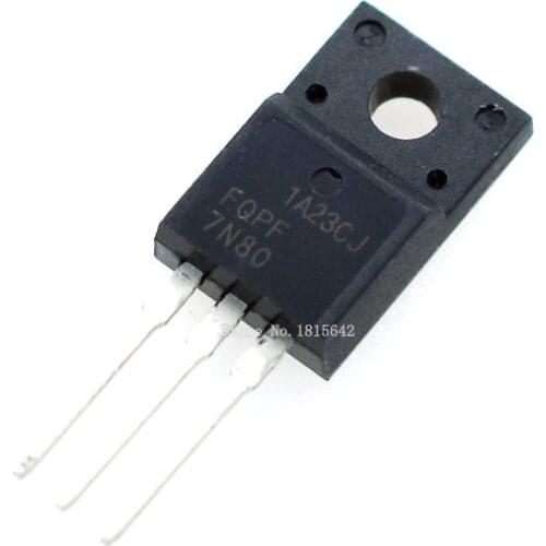 10PCS/Lot FQPF7N80 FQPF7N80C Triode 7N80 Field Effect Transistor TO-220 New Wholesale Electronic