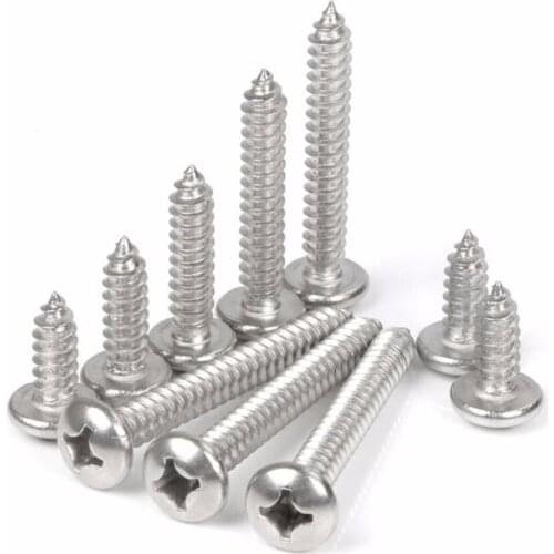 100pcs Stainless Steel M2.2 Cross Recessed Pan Head Phillips Self Tapping Screw M2.2*4.5/6.5/8/9.5/13/16/19/22mm