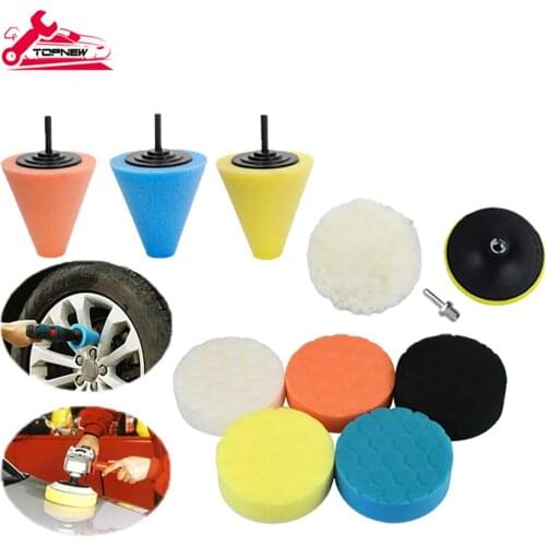 11 PCS 4 inch Polishing Pads Sponge Buffing Pads Waxing Pads with M14 Drill Adapter for Car Polisher
