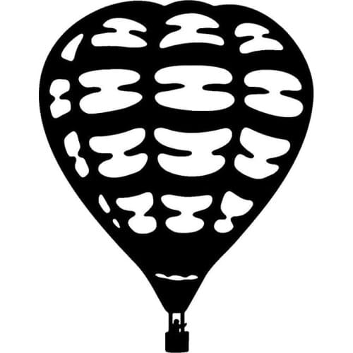 13.8*17.7CM Fun Sports Car Stickers Hot Air Balloon Reflective Waterproof Vinyl Car Decorative Accessories Black/Silver C7-1391