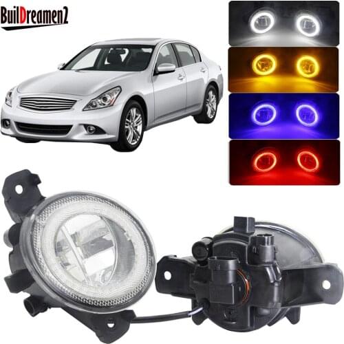2 X LED Angel Eye Fog Light 4000LM Car Front Bumper Fog Lamp DRL Daytime Running Light H11 12V For Infiniti G37 2010 2011