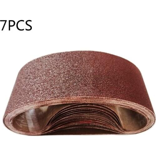 7Pcs/Set Abrasive Sanding Belts Belt 120/240/320/400/600/800/1000 Grits Wood