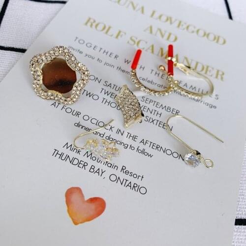 DIY jewelry accessories alloy micro-inlaid zircon earrings earrings jewelry accessories materials