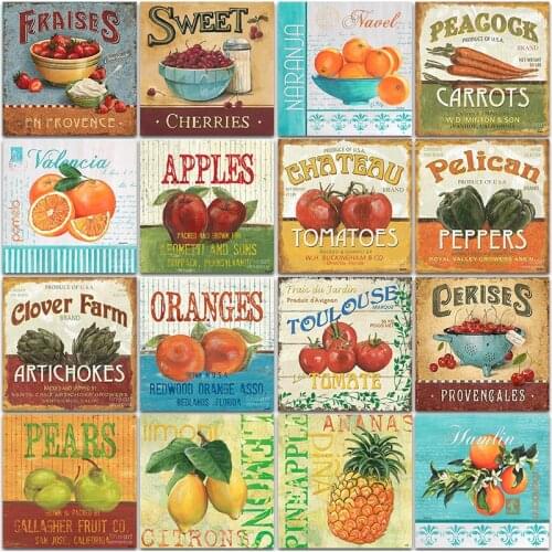 5D DIY Diamond Painting landscape Fruit poster orange pineapple cherries Full Square&Round embroidery mosaic Cross stitch Sale