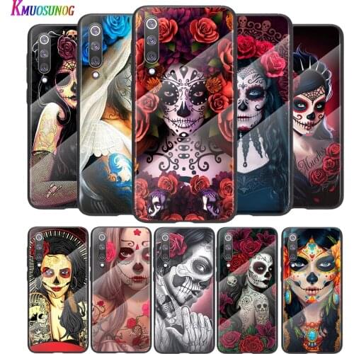 Catrinas and skull For Xiaomi Mi 11 11i 10T CC9E 9T Note 10 Ultra Pro Lite 5G Tempered Glass Cover Shell Phone Case