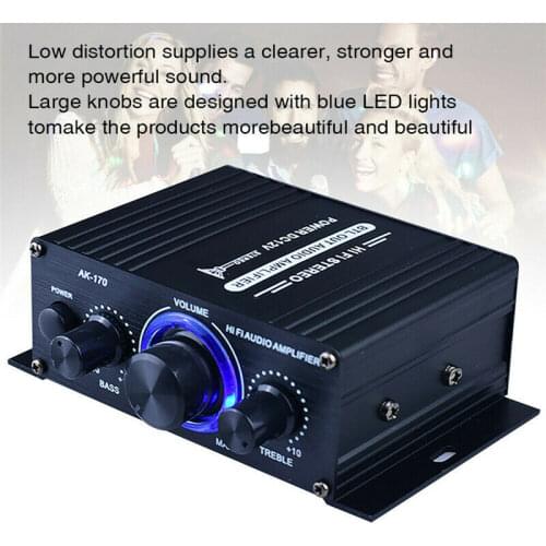 HiFi Power Digital Stereo Amplifier Audio Karaoke Home Theater Amplifier Bluetooth Class D Amplifier BASS Music Player FM Radio