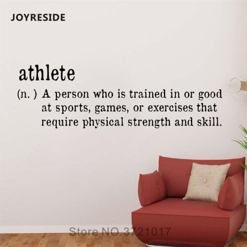 JOYRESIDE Quotes Wall Athlete Sticker Definition Decals Sports Vinyl Kids Room Bedroom Living room Playroom Home Art Mural A1308