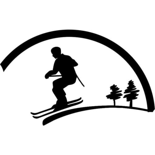 Fashionable Ski Waterproof Sunscreen Auto Sticker Pvc Personality Interesting Car Exquisite Decal Decoration 17cm * 10.4cm