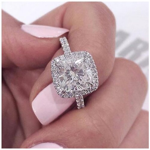 Fashion Ring 925 Sterling Silver Wedding Engagement promise Rings Women gold Wholesale Jewelry Finger solid design