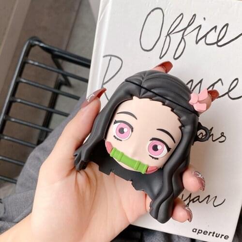 Anime Cartoon beautiful girl 3D case for AirPods 1 2 pro charging box soft silicone Wireless bluetooth earphone protective cover